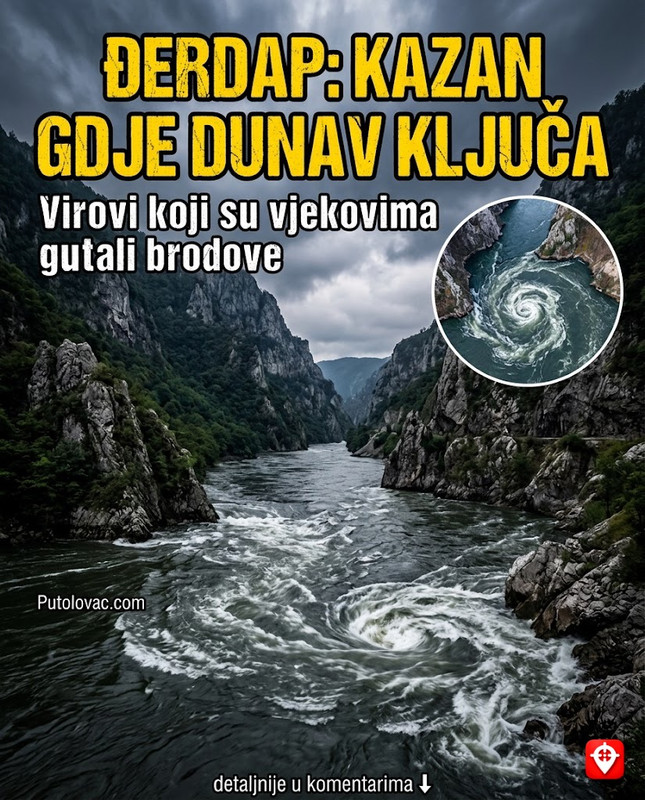 Mrtva tišina iznad Đerdapa na mjestu gdje Dunav doslovno ključa