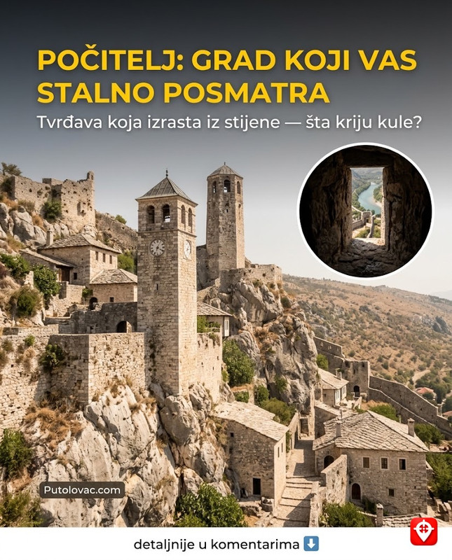 Tvrđava Počitelj izgleda kao da izrasta iz stijene, ali iz svakog njenog ugla imate osjećaj da vas grad posmatra