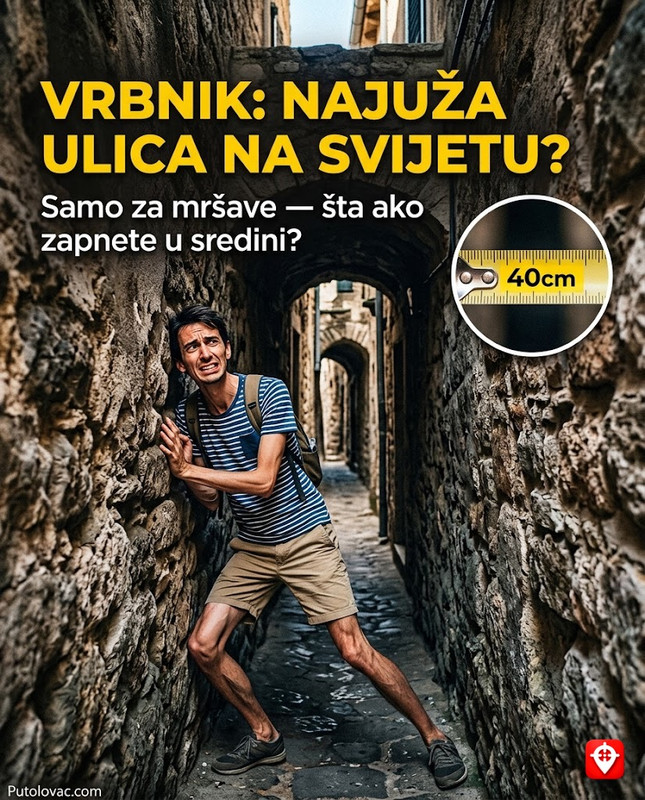 Ulica koja je toliko uska da se kroz nju ne mogu mimoići dvije osobe ako su ‘dobro jele’