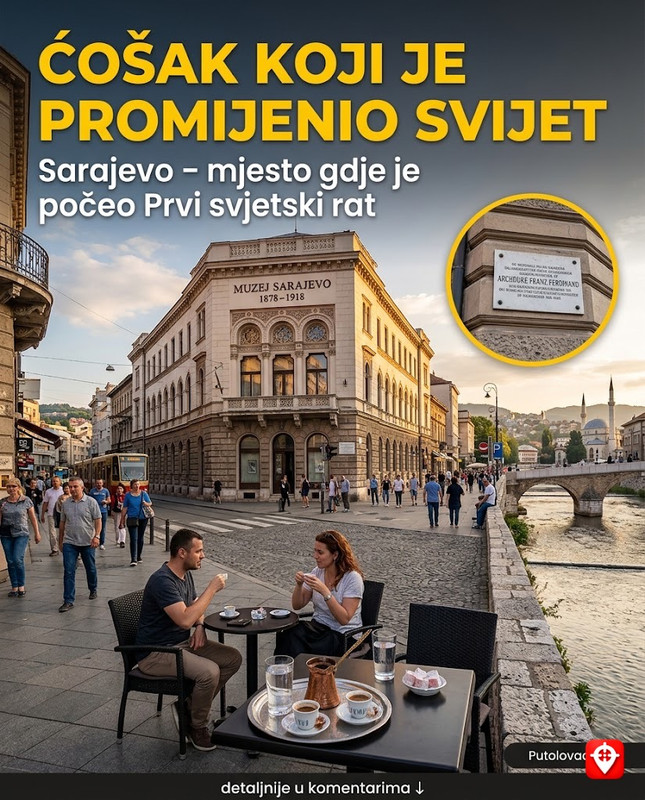 Na ovom ćošku Sarajeva historija je skrenula 28. juna 1914. — danas tu možete popiti kafu i naručiti razglednice