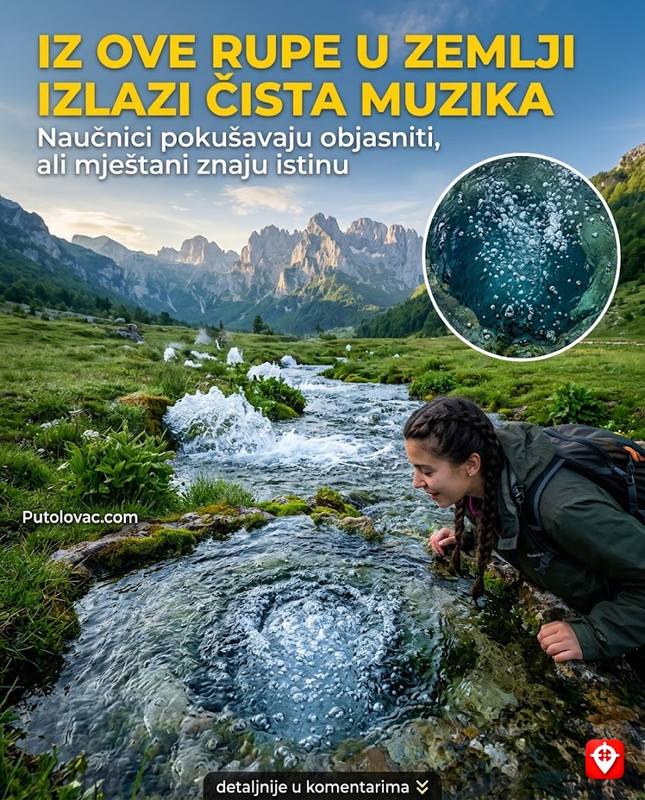Ali-pašini izvori u Plavu: Voda koja ključa iz zemlje snagom od 1000 litara, ali u središtu izvora postoji rupa iz koje izlazi čista muzika. - Izvori su mjesto gdje voda izbija iz zemlje na velikoj površini. Zvuk mehurića vazduha i vode pod pritiskom stvara ritmične tonove koji, uz malo mašte, zvuče kao harfa ili tradicionalni instrumenti.