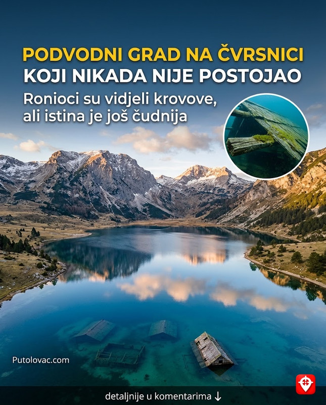 Blidinje jezero na Čvrsnici: Najveće planinsko oko koje je nastalo za jednu noć, a ronioci su na dnu vidjeli krovove kuća koje nikada nisu postojale. – Jezero se nalazi na 1184 mnv. Nastalo je začepljenjem ponora. Priče o krovovima su zapravo ostaci starih stočarskih koliba (katuna) koji su potopljeni kada je nivo vode trajno porastao.