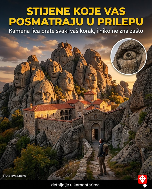 Manastir Sv. Arhangel Mihail u Prilepu: Crkva uklesana u stijene koje imaju oblik ljudskih lica, a oči tih stijena prate svakog ko ulazi u manastir. - Manastir u naselju Varoš. Stijene oko njega su pod uticajem erozije dobile antropomorfne oblike. Sjenke koje se mijenjaju tokom dana stvaraju iluziju da kamena lica "trepću" i posmatraju posjetioce.