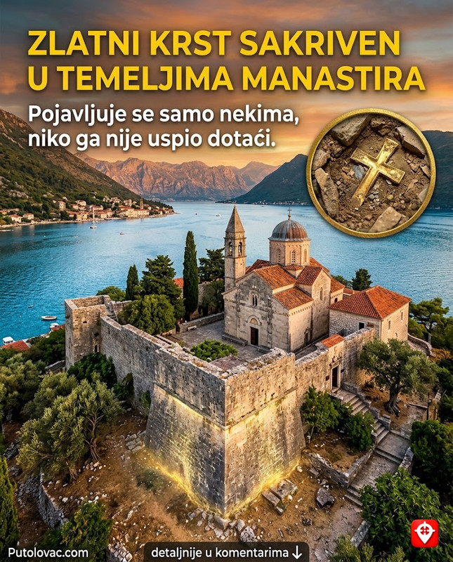Manastir Banja kod Risana: Svetinja koju je osnovao Sveti Sava, ali u njenim temeljima je sakriven zlatni krst koji se pojavljuje samo onima koji… – Manastir iz 12. vijeka. Naziv potiče od antičkih termi (banja) koje su bile tu. Legenda o krstu je povezana sa blagom koje su monasi sakrili pred turskom najezdom i koje niko nikada nije pronašao.