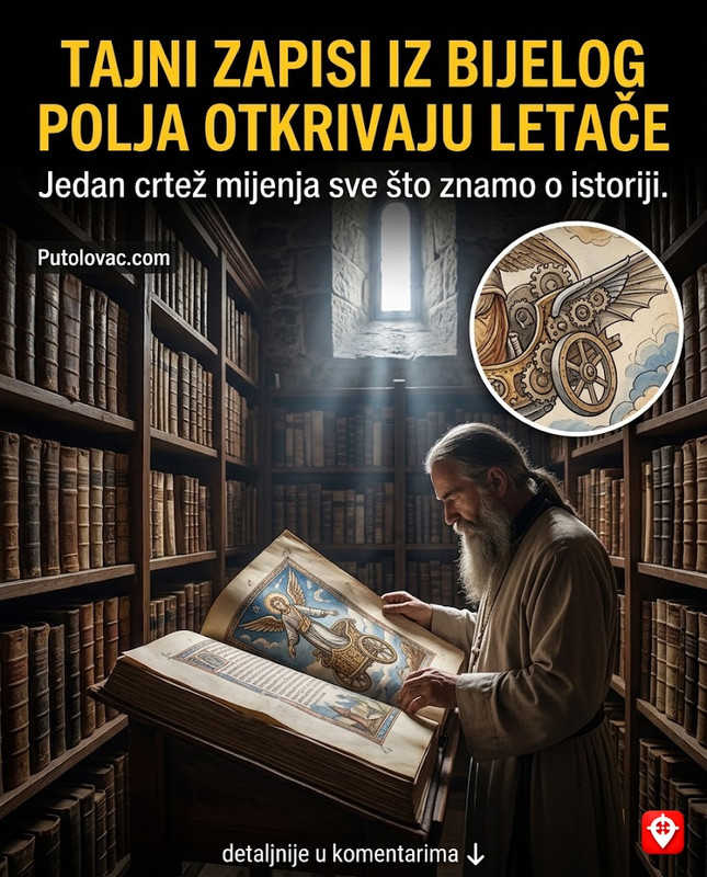 Manastir Nikoljac u Bijelom Polju: Riznica knjiga gdje se čuvaju zapisi o ljudima koji su mogli da lete, a jedan crtež prikazuje mašinu koja liči na… – Manastir iz 14. vijeka. Čuva preko 100 rukopisnih knjiga. Legenda o “letačima” potiče od iluminacija (ukrasa) u knjigama koje prikazuju anđele i biblijske kočije na način koji podsjeća na modernu tehniku.