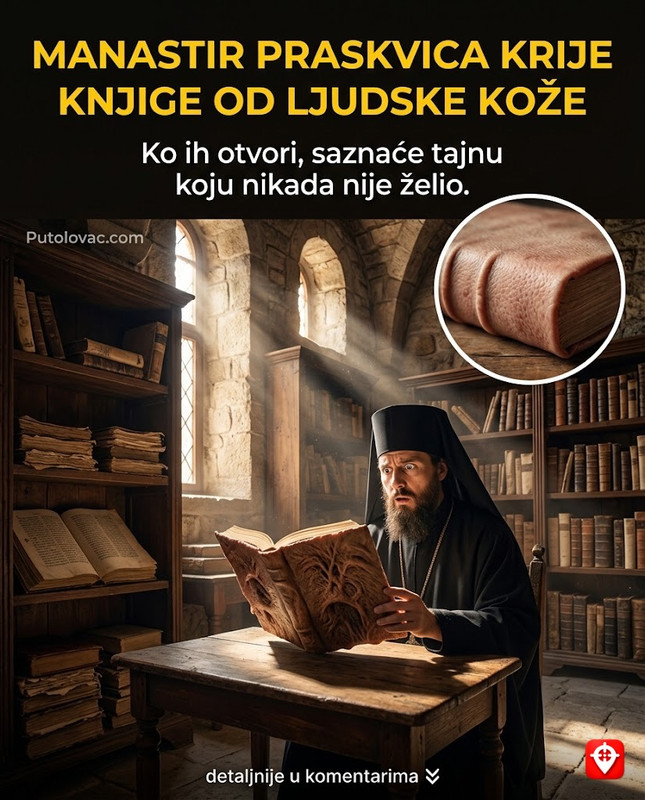 Manastir Praskvica: Svetinja sa bibliotekom gdje knjige imaju korice od ljudske kože, a onaj ko ih otvori dobija znanje koje ne želi. – Manastir u Paštrovićima. Naziv potiče od potoka koji miriše na breskve (praskve). Legenda o koricama od kože je jeziva urbana priča, dok biblioteka zapravo čuva neprocjenjive rukopise i gramate ruskih careva.