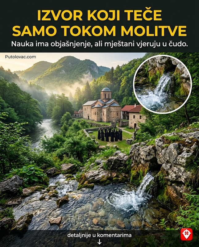 Manastir Vozuća: Svetinja u dolini Krivaje koju su gradili Nemanjići, ali u njenoj blizini postoji izvor koji teče samo kada se u manastiru moli. – Manastir Svete Trojice. Izvor je periodični kraški izvor (vrelce). Sinhronizacija sa molitvom je narodno vjerovanje, dok nauka to objašnjava pritiskom podzemnih voda koji se mijenja u određeno doba dana.