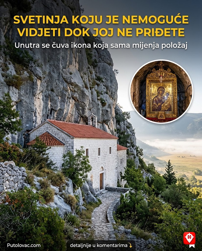 Manastir Zavala: Svetinja uklesana u stijenu tako da je niko ne vidi dok joj ne priđe na metar, a unutra se čuva ikona koja sama mijenja položaj. – Nalazi se na rubu Popovog polja. Crkva je pećinskog tipa, posvećena Vavedenju Bogorodice. Unutrašnjost je oslikao čuveni Georgije Mitrofanović. Legenda o ikoni je povezana sa pokušajima premještanja manastira.