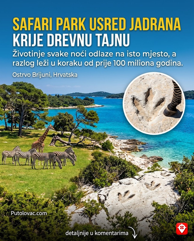 Ostrvo Brijuni: Safari park usred Jadrana gdje žive životinje koje tu ne pripadaju, ali jedna od njih svake noći odlazi na isto mjesto na obali. - Nacionalni park sa egzotičnim životinjama koje je Tito dobijao na poklon. Slonica Lanka je najpoznatiji stanovnik. Priče o "noćnim odlascima" životinja su povezane sa lokacijama gdje se nalaze otisci stopala dinosaurusa.