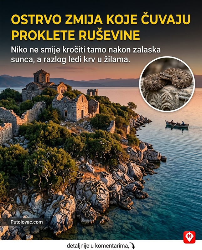 Ostrvo Golem Grad na Prespi: “Ostrvo zmija” gdje žive hiljade gmizavaca koji čuvaju ruševine crkava, a niko ne smije da kroči tamo nakon zalaska sunca. – Jedino ostrvo u Makedoniji. Naseljeno je vodenim zmijama i poskocima. Ostrvo je bogato arheološkim ostacima iz 7 različitih perioda, ali zmije čine istraživanje i boravak veoma opasnim.