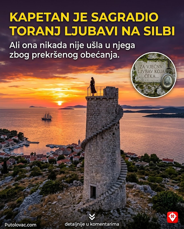 Ostrvo Silba: Toranj ljubavi koji je kapetan sagradio svojoj dragoj, ali ona nikada nije kročila u njega zbog obećanja koje je on prekršio. – Toreta je vitki toranj sa spoljnim stepenicama. Kapetan Petar Marinić ga je sagradio za svoju vjerenicu da vidi njegov brod kad se vraća. On se vratio nakon 20 godina, ona se udala za drugog, pa se on oženio njenom kćerkom.