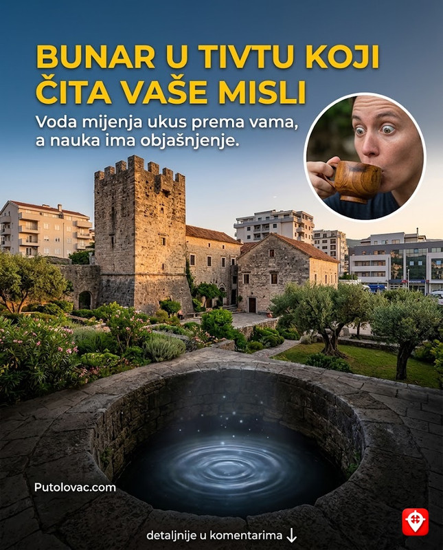 Palata Buća u Tivtu: Ljetnikovac plemića usred modernog grada, ali u podrumu palate postoji bunar čija voda mijenja ukus zavisno od vaših misli. – Odbrambena kula i palata iz 14. vijeka. Bunar je povezan sa podzemnim vodama koje zavise od morskih mijena, pa voda povremeno postaje slankasta, što je narod povezao sa duhovnim stanjem posjetilaca.