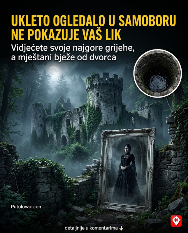Samobor, grad krempita: Srednjovjekovni duh koji ne nestaje, ali u starom dvorcu postoji ogledalo koje ne prikazuje vaš lik, već vašu prošlost. – Stari grad Samobor su ruševine na brdu Tepec. Priča o ogledalu je dio lokalne legende o “crnoj dami” koja opsjeda dvorac i pokazuje posjetiocima njihove grijehe kroz odraz u vodi starog bunara.