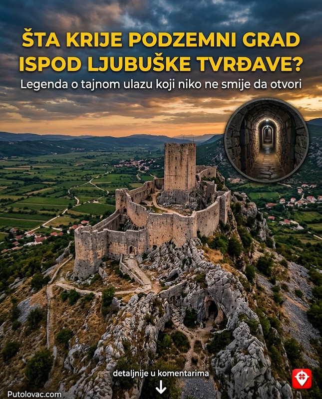 Tvrđava hercega Stjepana u Ljubuškom: Pogled na hercegovački krš koji krije tajni ulaz u grad koji se nalazi potpuno ispod zemlje. – Tvrđava na brdu Butorovica. Postoje dokazi o postojanju velikih cisterni i podzemnih hodnika koji su služili za bijeg tokom opsada, a koji su danas zatrpani i neistraženi.