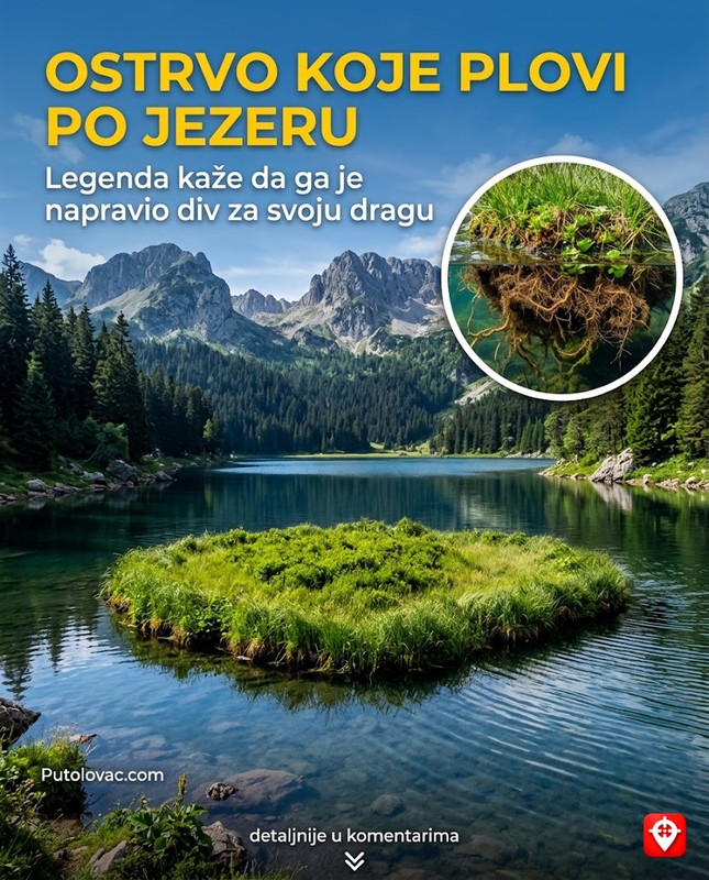 Visitorsko jezero: Ploveće ostrvo od trave koje se kreće po jezeru, a legenda kaže da je to zapravo splav koji je napravio jedan div za svoju… – Jezero na 1820 mnv. Ostrvo je zapravo tresetna masa obrasla travom koja se otkinula od obale i plovi pod uticajem vjetra. Legenda kaže da je to splav diva koji je njime spasio svoju dragu od poplave.