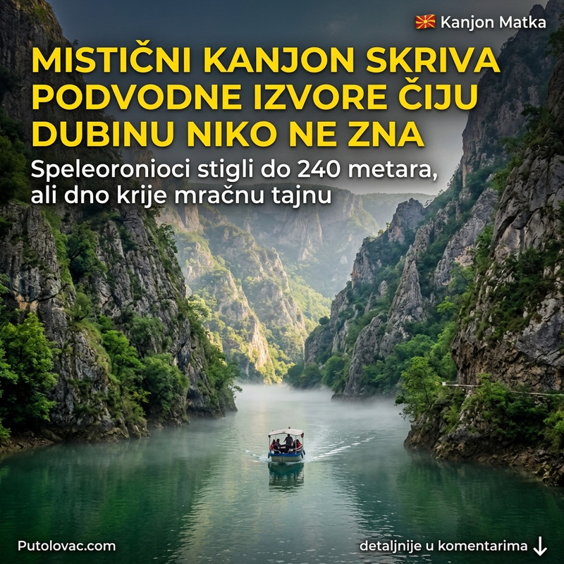 DUBINA KOJU NIKO NIJE IZMERIO! 😱 Šta krije tirkizni bezdan pećine Vrelo u kanjonu Matka? 🚣♂️👇