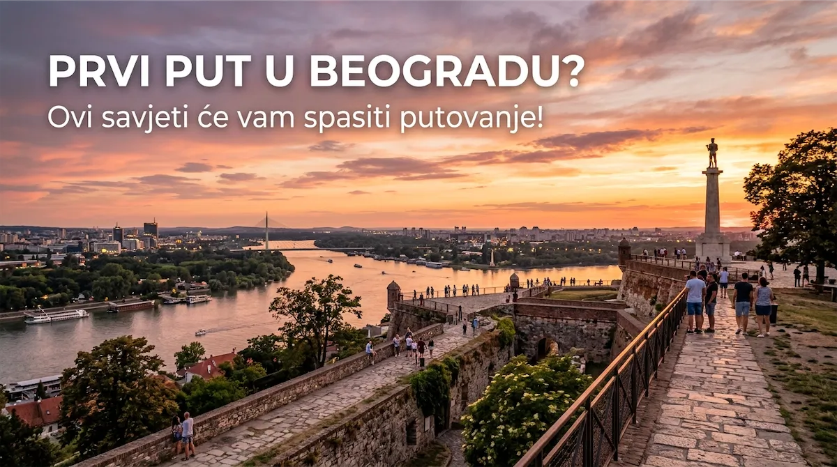 Beogradska tvrđava Kalemegdan i pogled na ušće Save u Dunav