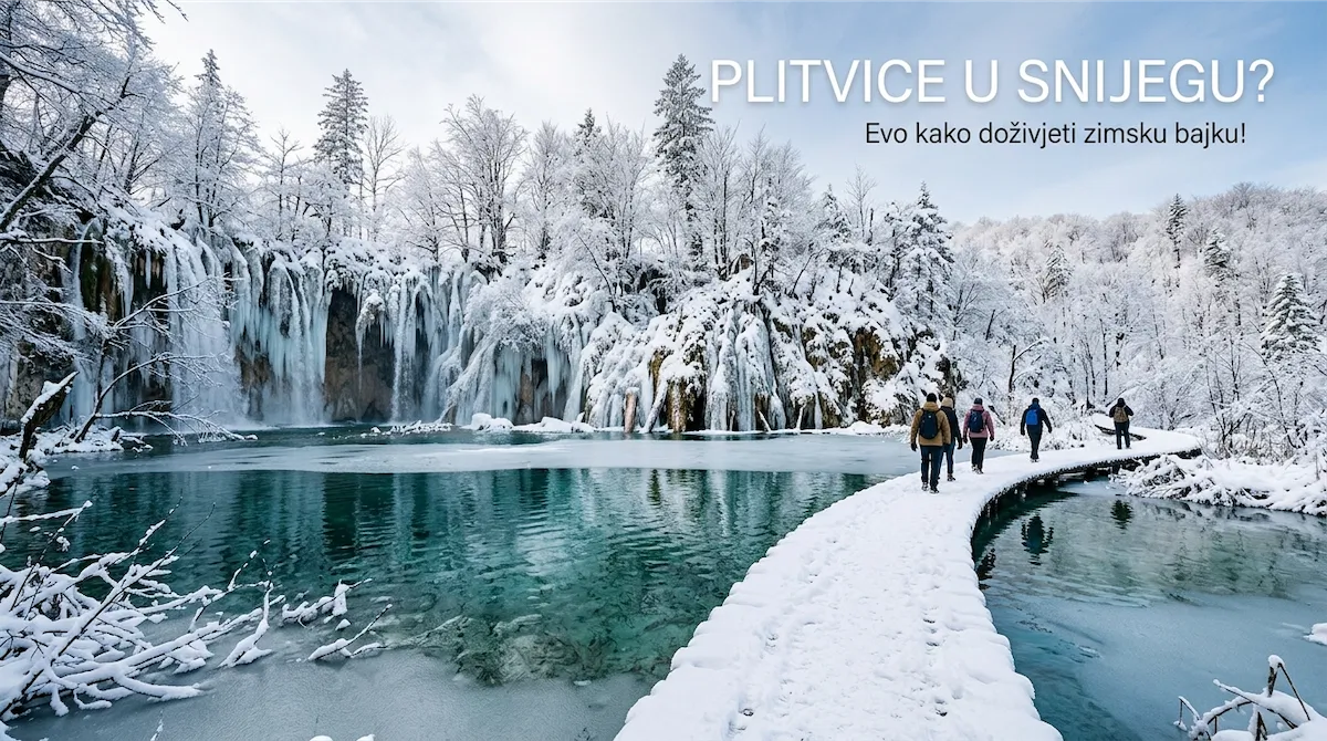 Zaleđeni slapovi na Plitvičkim jezerima zimi