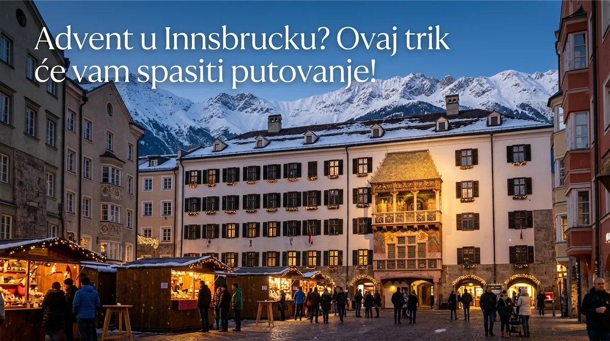 Advent u Innsbrucku i Zlatni krov pod snijegom u zimskoj atmosferi
