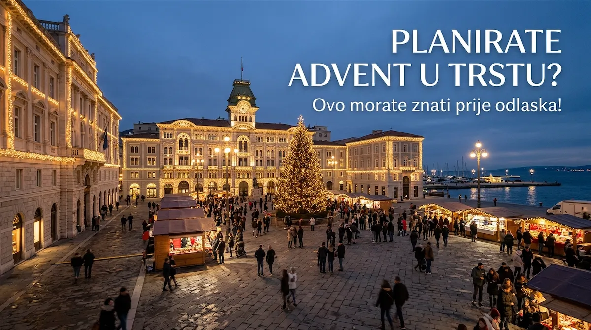 Advent u Trstu božićne kućice i rasvjeta u centru grada zimi