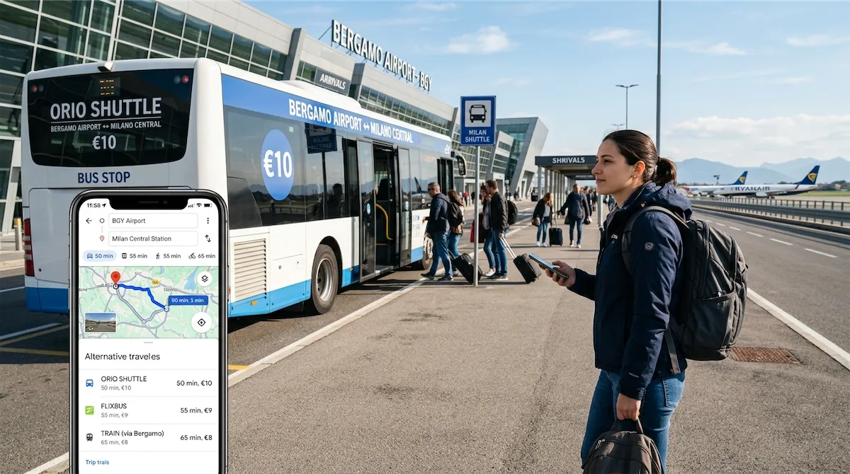 Od aerodroma Bergamo (BGY) do centra Milana: Autobus, vlak i cijene